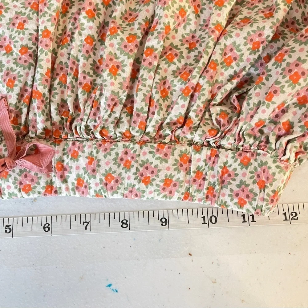 Mini Boden girl’s pink green floral drawstring skirt size 11-12Y